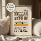 Cuba La Habana Wall Art Print, Vintage Travel Poster