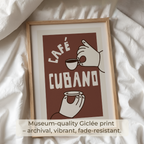 Cuban Coffee Poster,  Cafecito Lover Gift