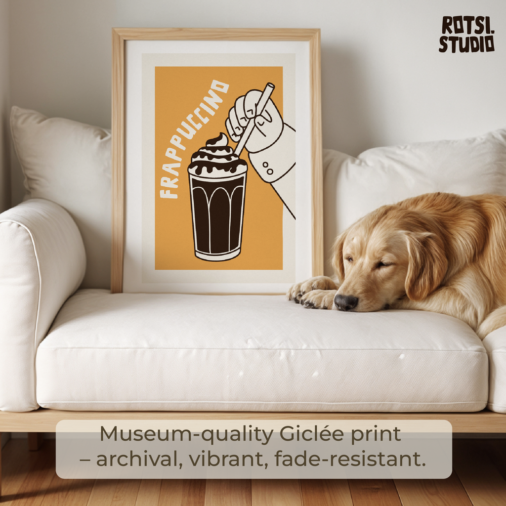 Frappuccino Poster, Coffee Wall Art Print