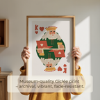 King of Hearts Art Print: Modern Playing Card Poster, Boss Office Decor