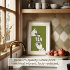 Tea Lover Gift Poster, Minimal Kitchen Decor