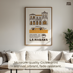 Cuba La Habana Wall Art Print, Vintage Travel Poster