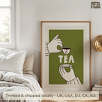 Tea Lover Gift Poster, Minimal Kitchen Decor