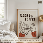 Books and Coffee Print: Reading Nook