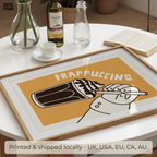 Frappuccino Poster, Coffee Wall Art Print