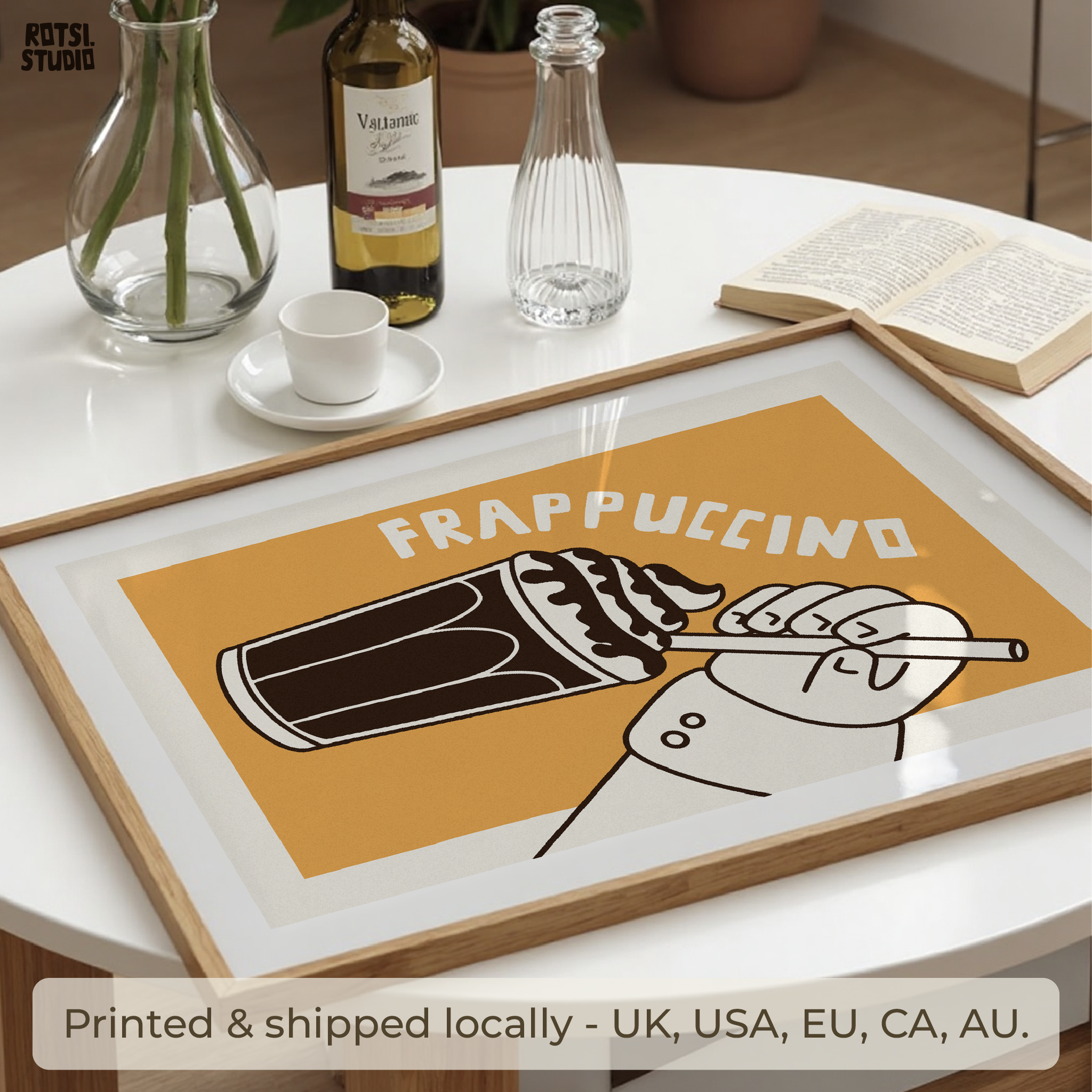 Frappuccino Poster, Coffee Wall Art Print