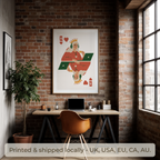 Queen of Hearts Poster, Boss Lady Office Decor