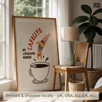 Cafecito Art Print: Retro Coffee Bar Decor