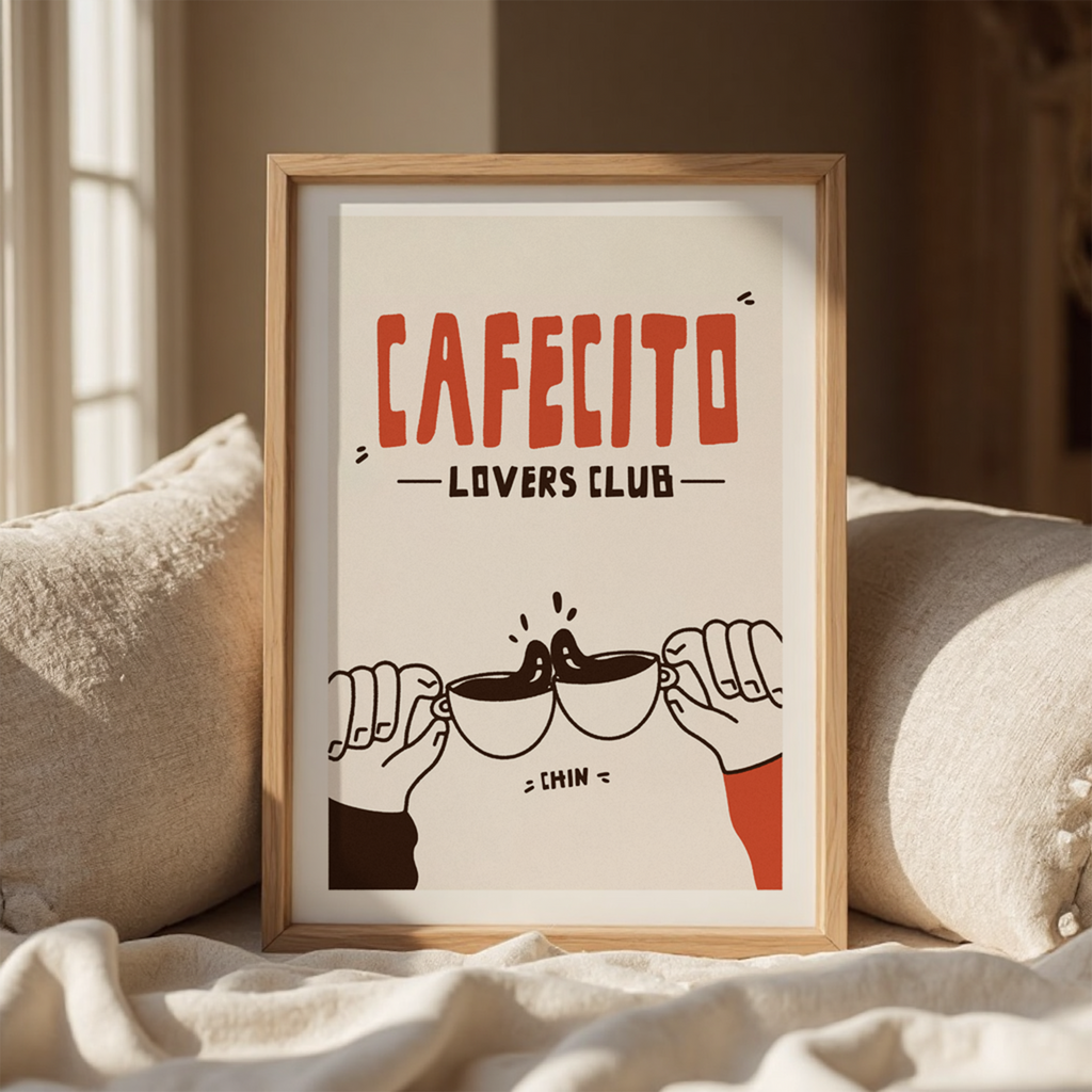Cafecito Art Print: Latino Kitchen Coffee Station Decor