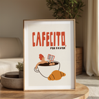 Cafecito Kitchen Print: Latina Coffee Quote Art