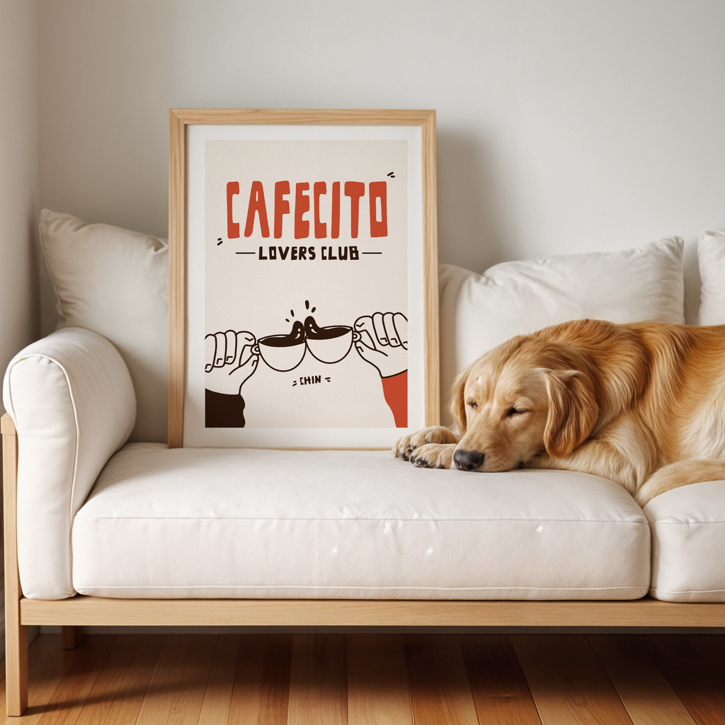 Cafecito Art Print: Latino Kitchen Coffee Station Decor
