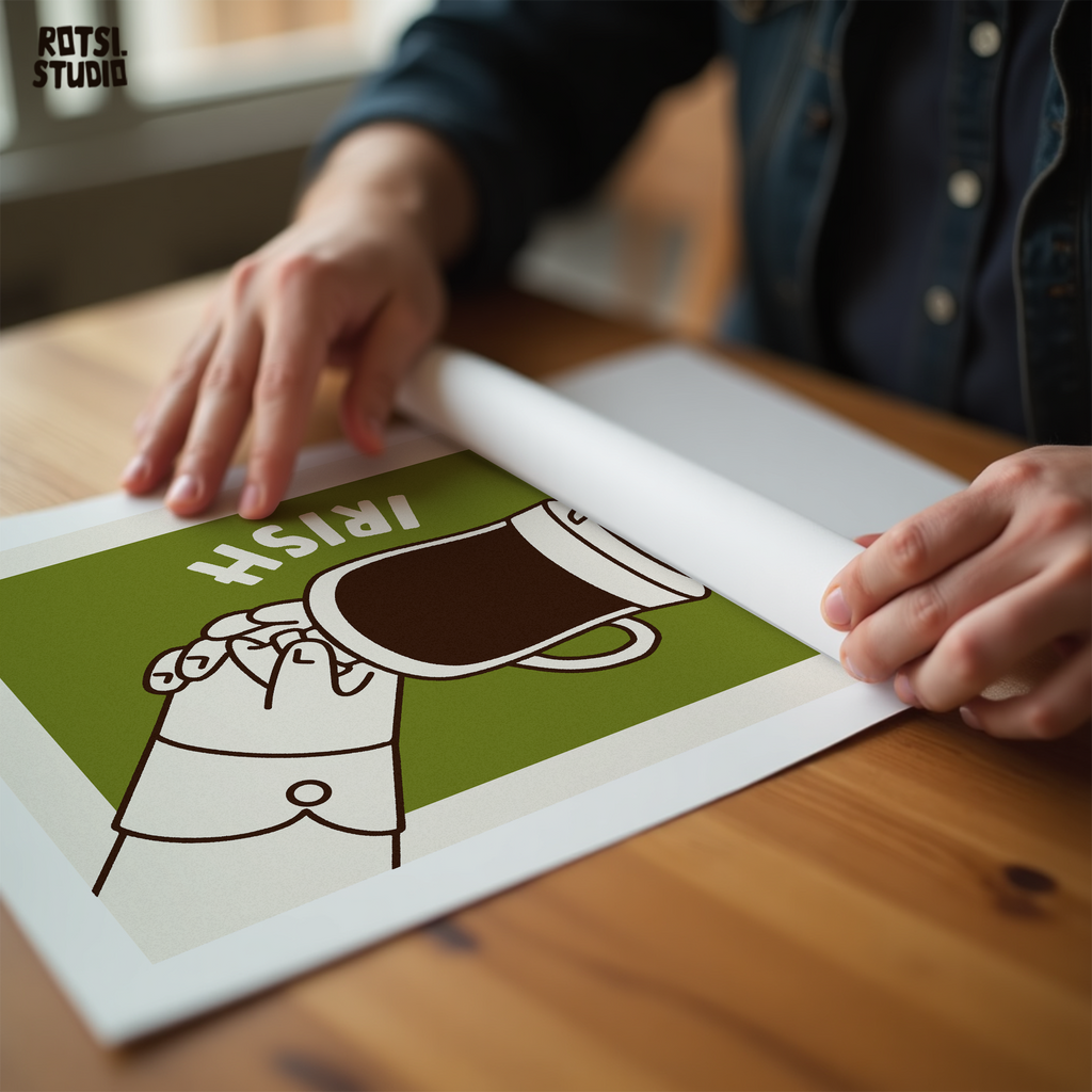 Irish Coffee Wall Art Print , Vintage Coffee Poster