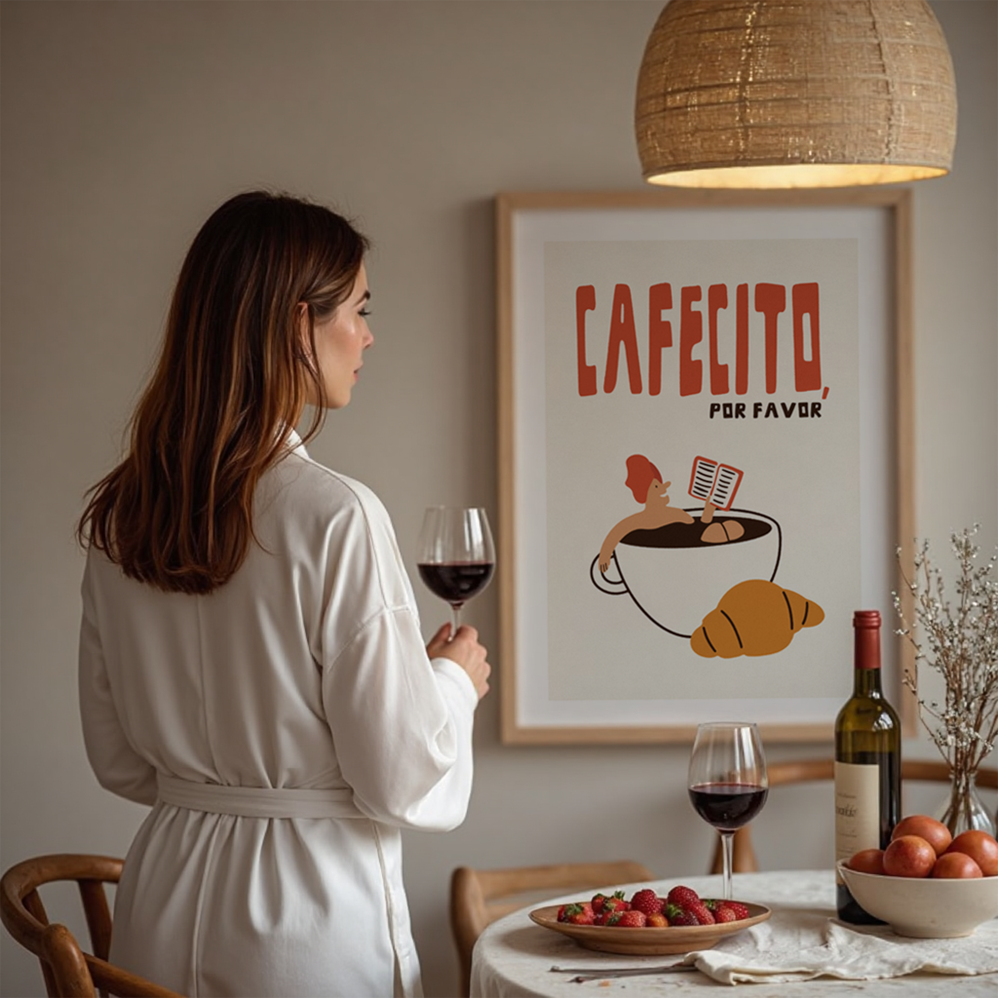 Cafecito Kitchen Print: Latina Coffee Quote Art