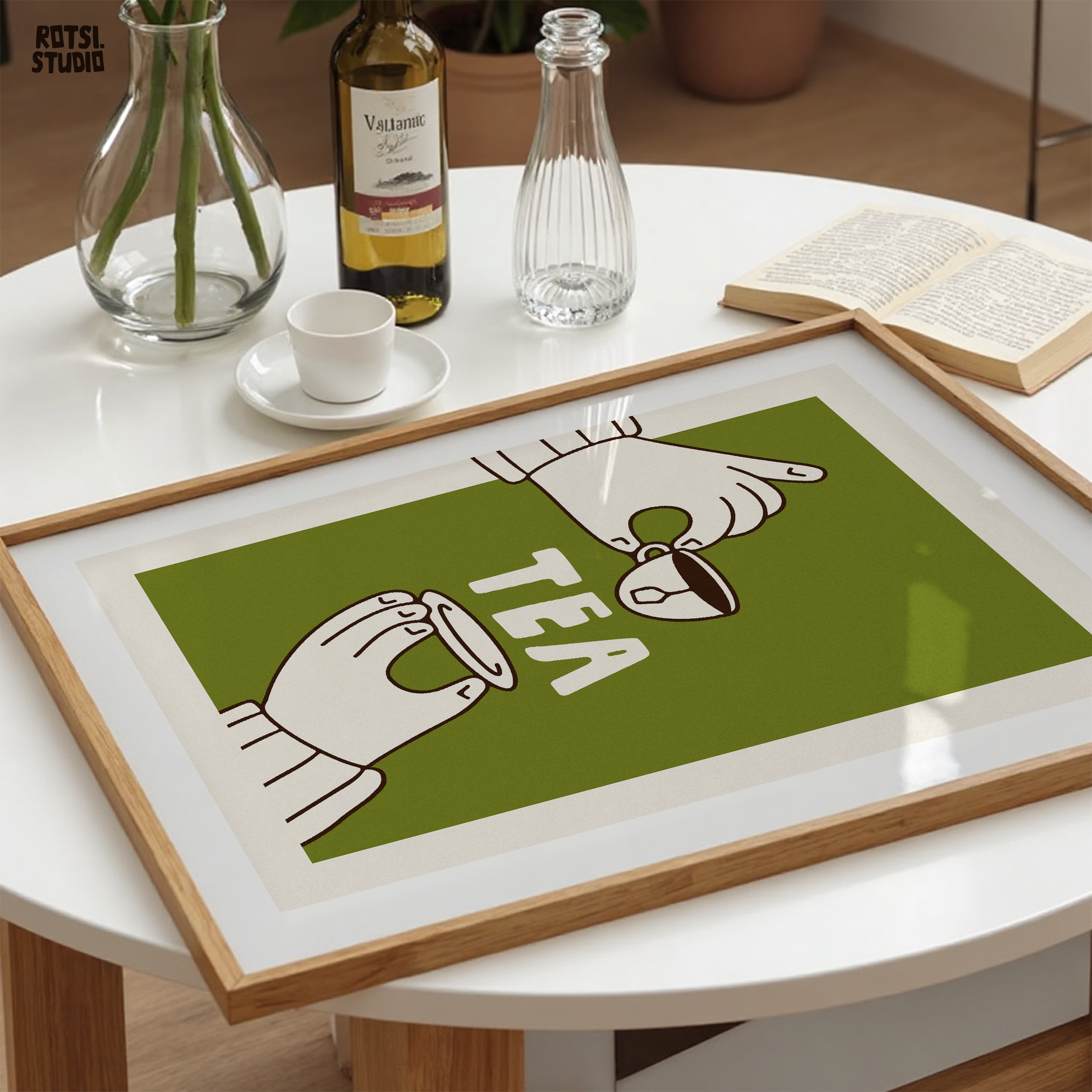 Tea Lover Gift Poster, Minimal Kitchen Decor