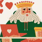 King of Hearts Art Print: Modern Playing Card Poster, Boss Office Decor