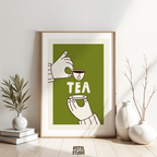 Tea Lover Gift Poster, Minimal Kitchen Decor