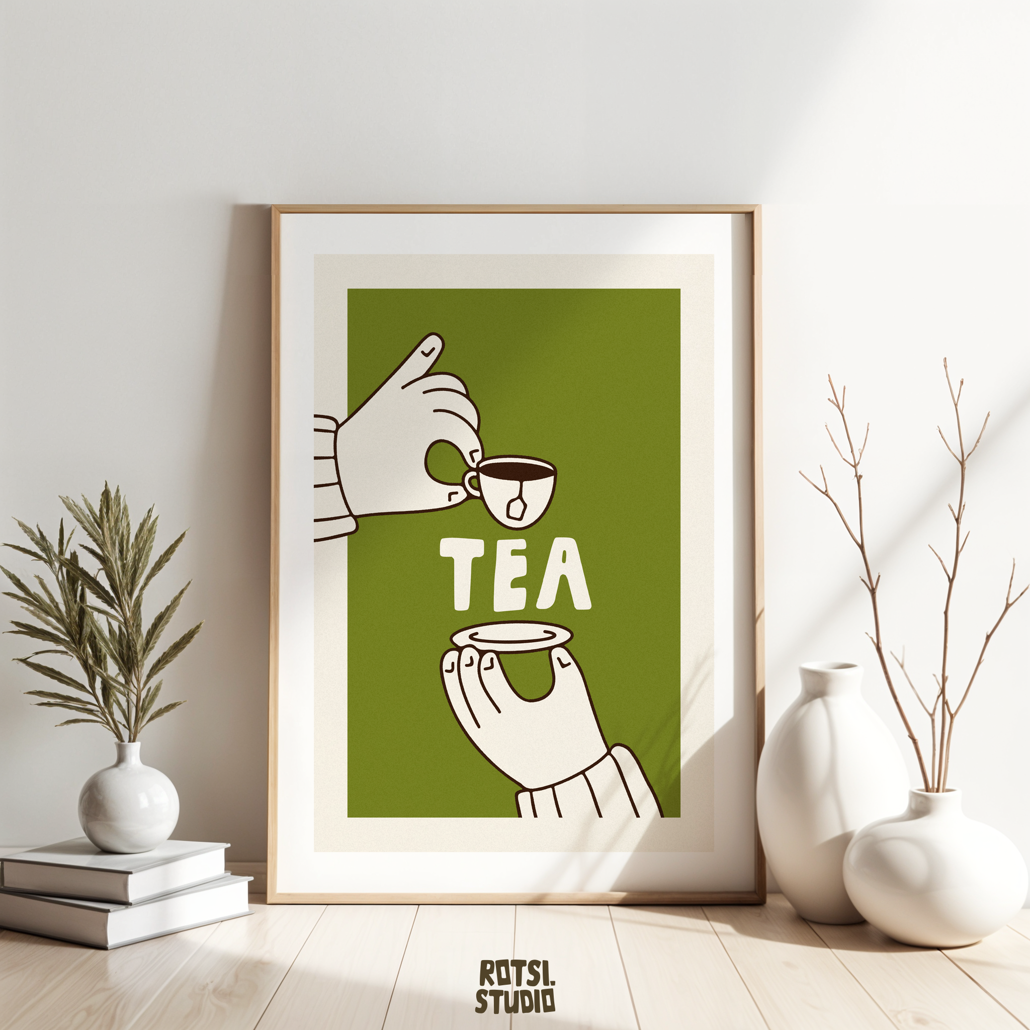 Tea Lover Gift Poster, Minimal Kitchen Decor