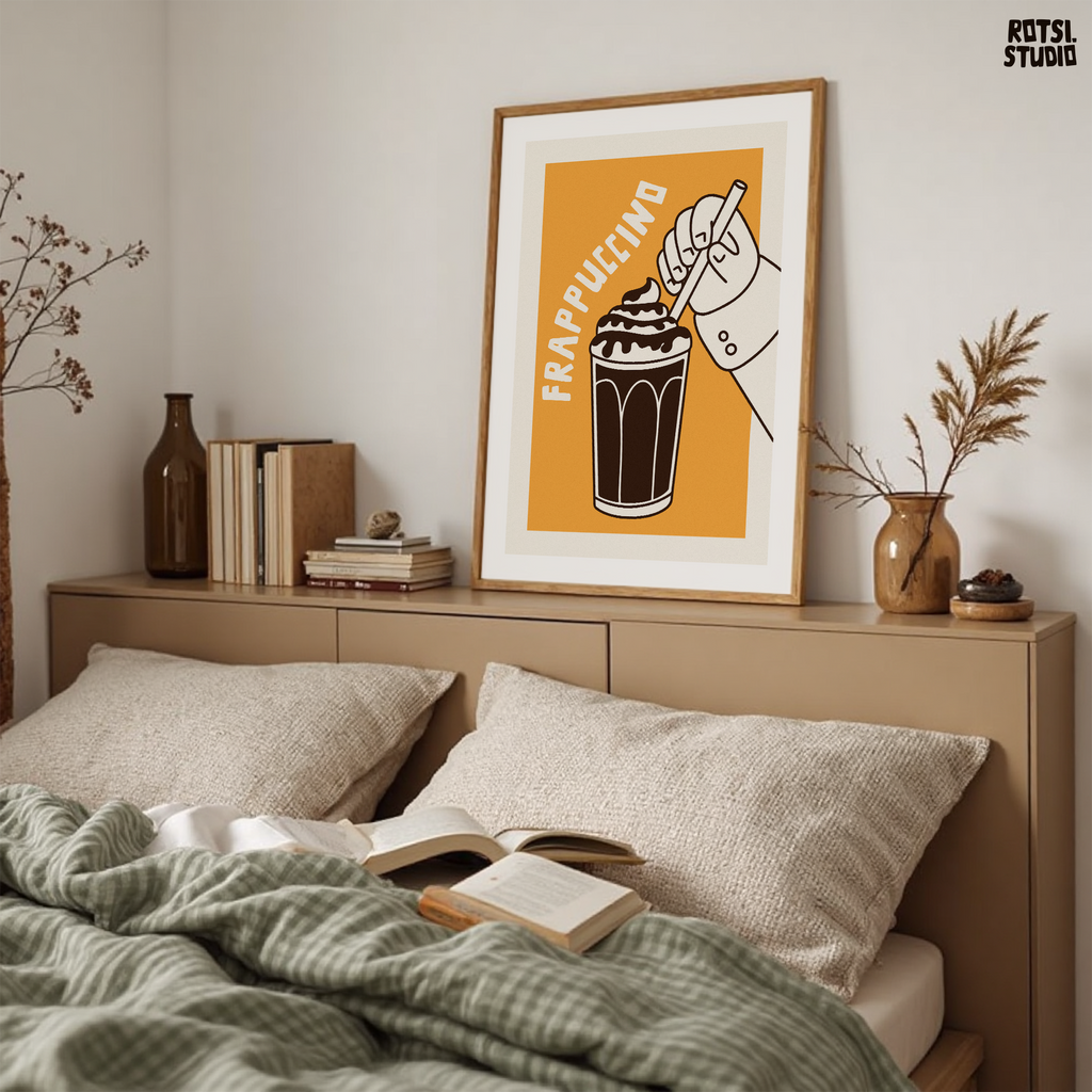 Frappuccino Poster, Coffee Wall Art Print