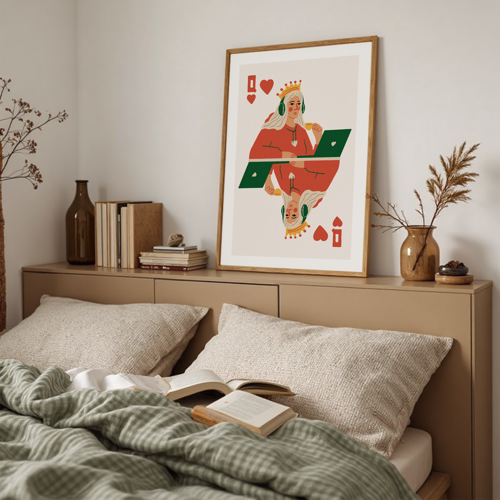 Queen of Hearts Poster, Boss Lady Office Decor