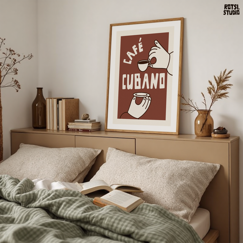Cuban Coffee Poster,  Cafecito Lover Gift