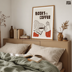 Books and Coffee Print: Reading Nook