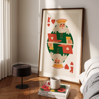 King of Hearts Art Print: Modern Playing Card Poster, Boss Office Decor