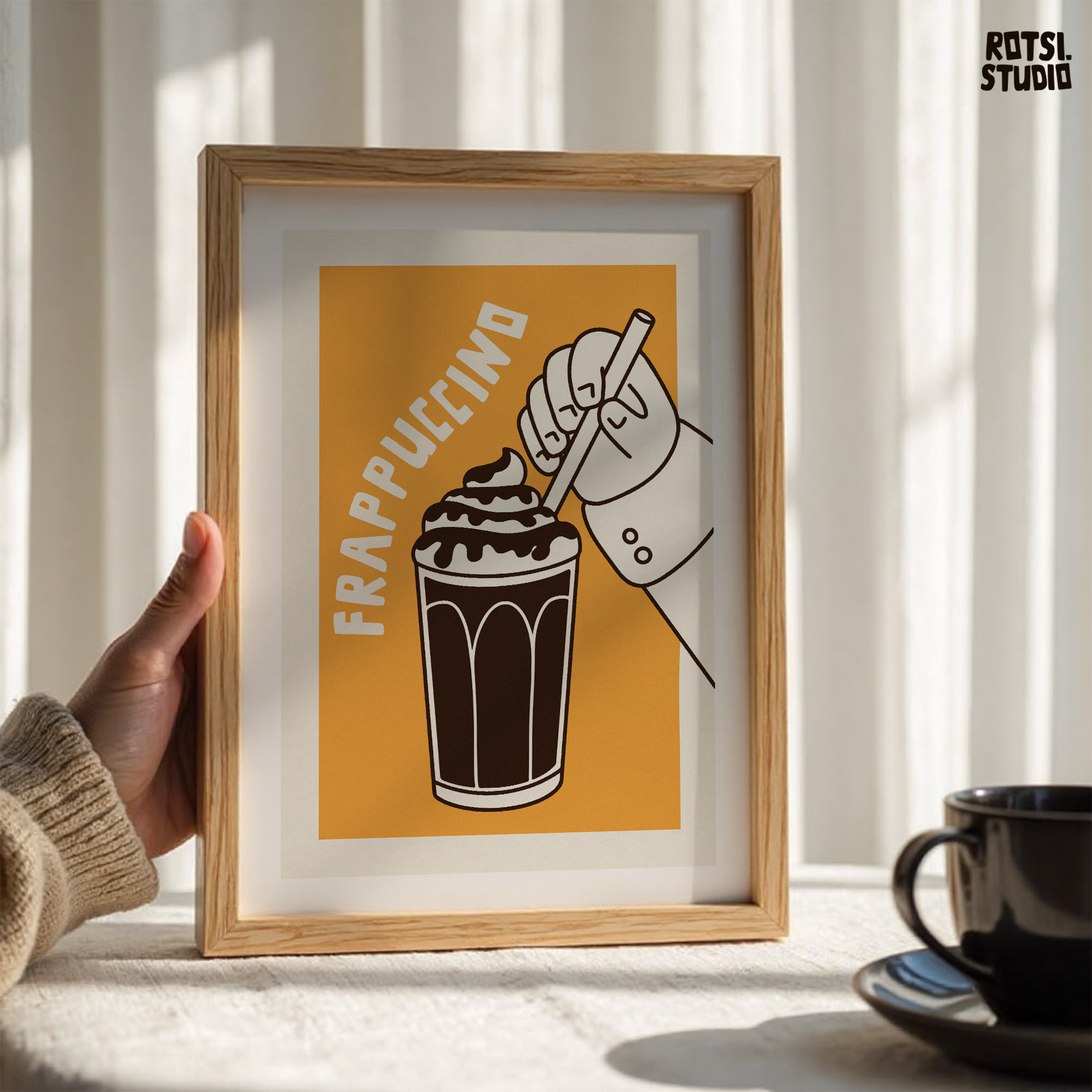 Frappuccino Poster, Coffee Wall Art Print