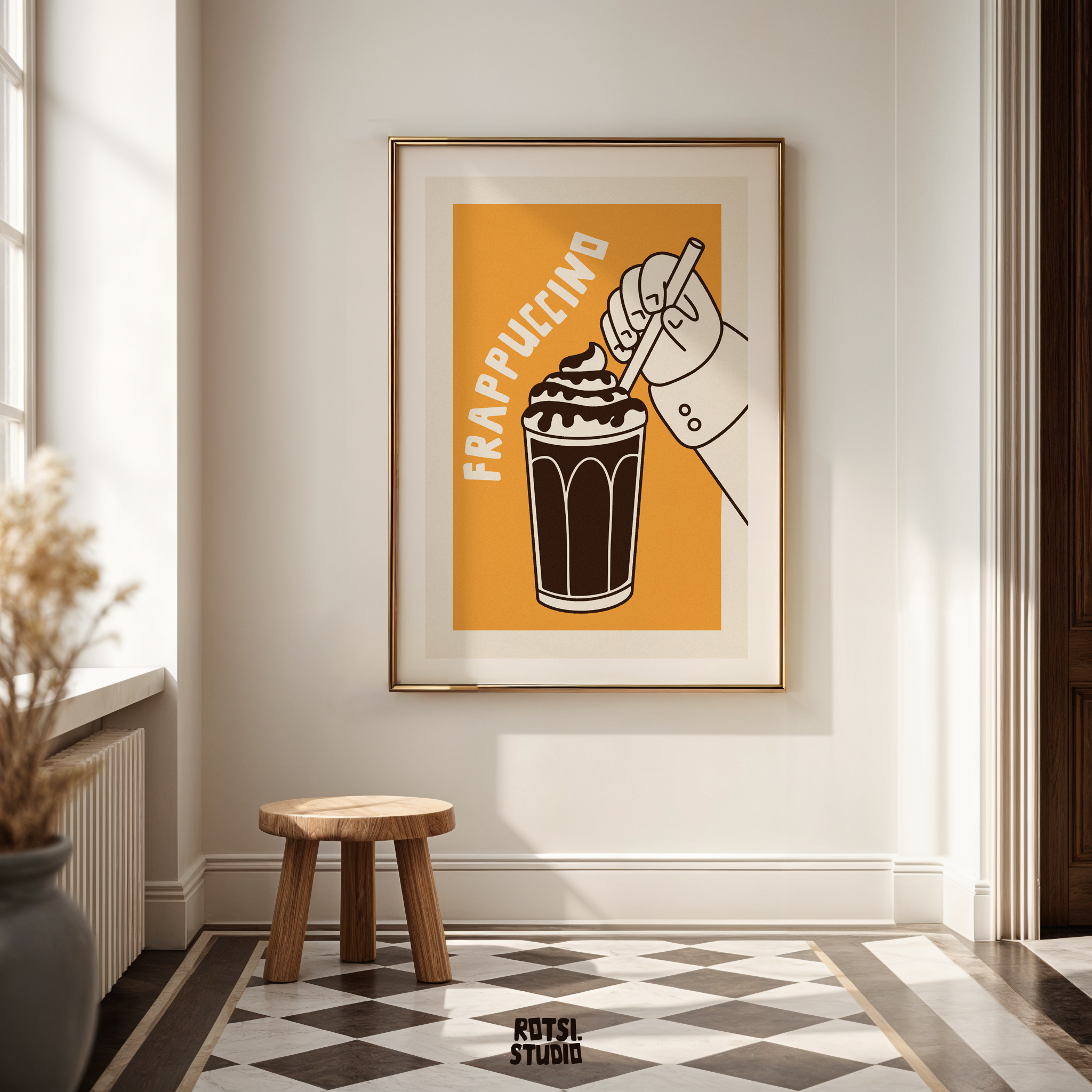 Frappuccino Poster, Coffee Wall Art Print