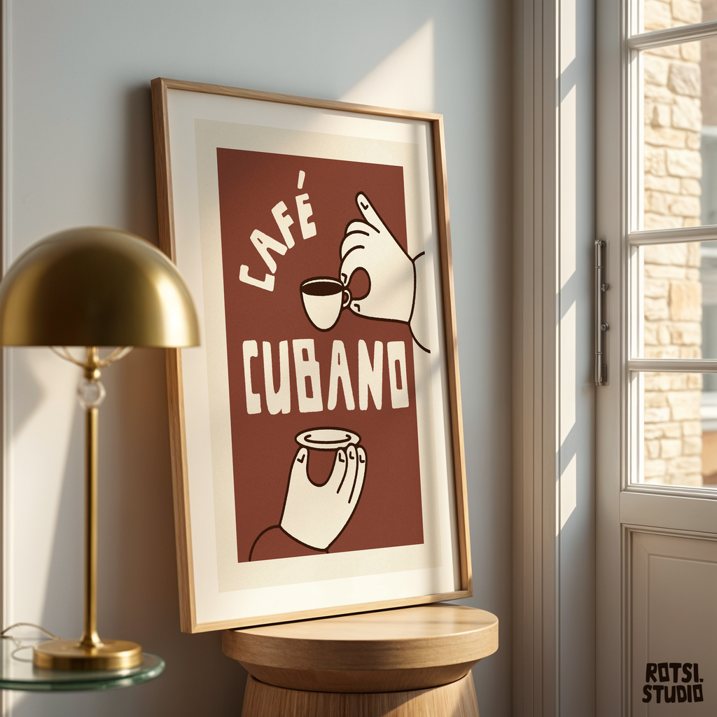 Cuban Coffee Poster,  Cafecito Lover Gift