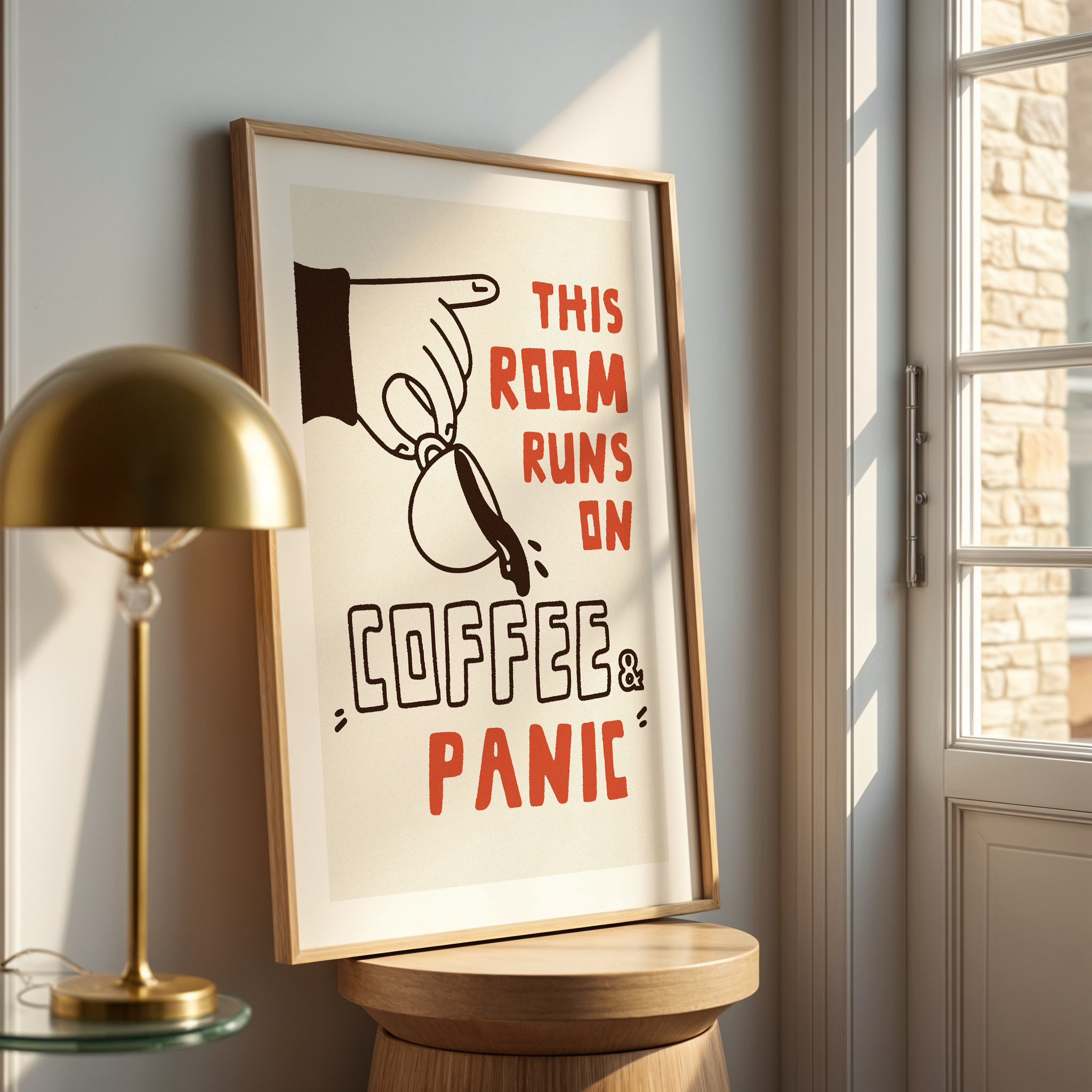 Funny Coffee Quote Poster: Home Office Wall Art