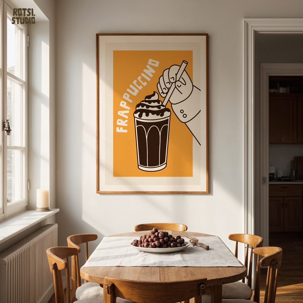 Frappuccino Poster, Coffee Wall Art Print