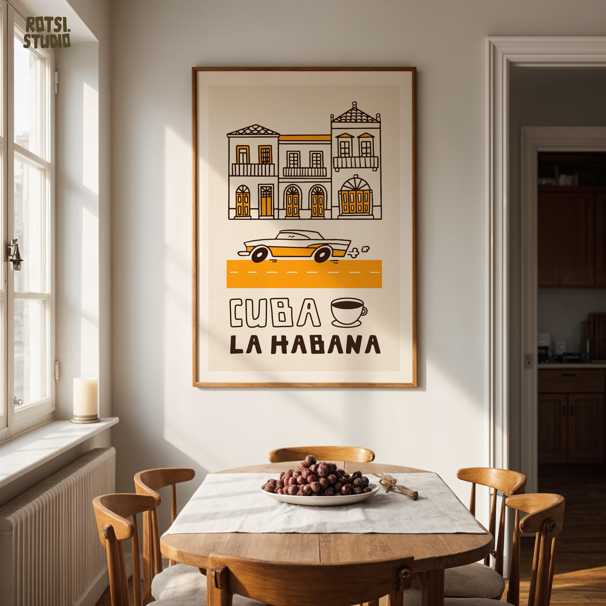 Cuba La Habana Wall Art Print, Vintage Travel Poster