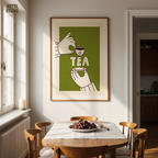 Tea Lover Gift Poster, Minimal Kitchen Decor