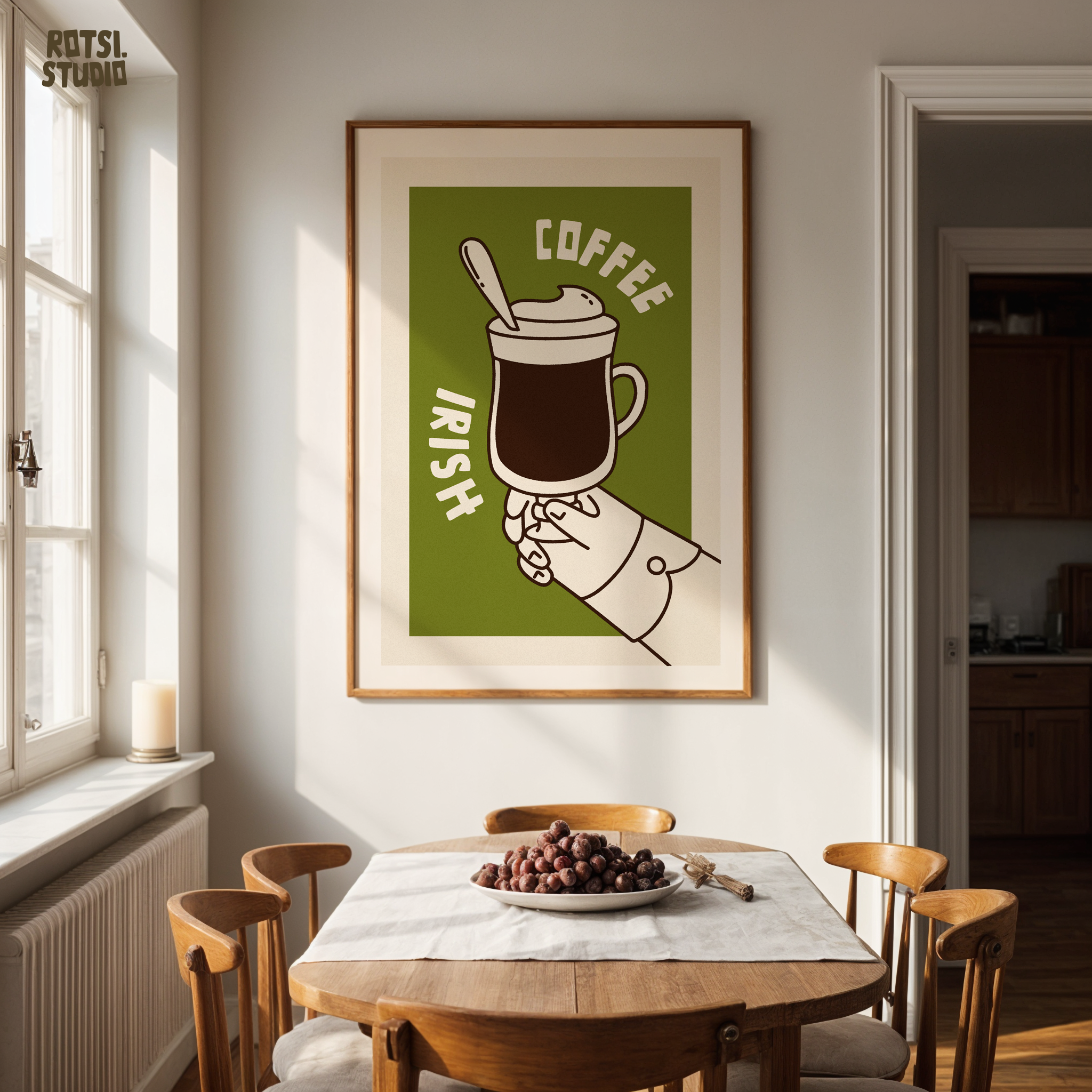Irish Coffee Wall Art Print , Vintage Coffee Poster