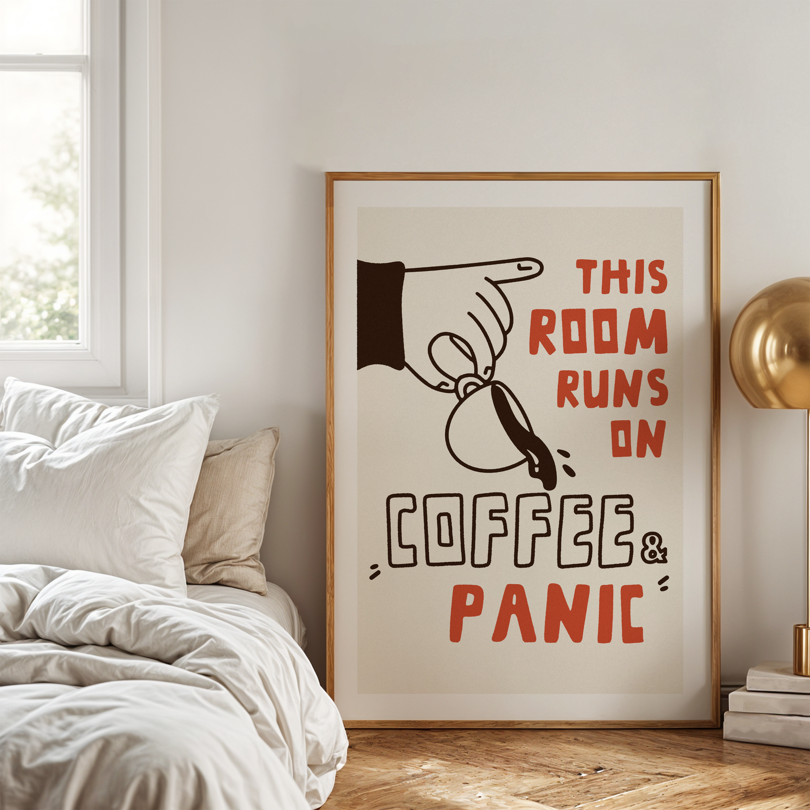 Funny Coffee Quote Poster: Home Office Wall Art