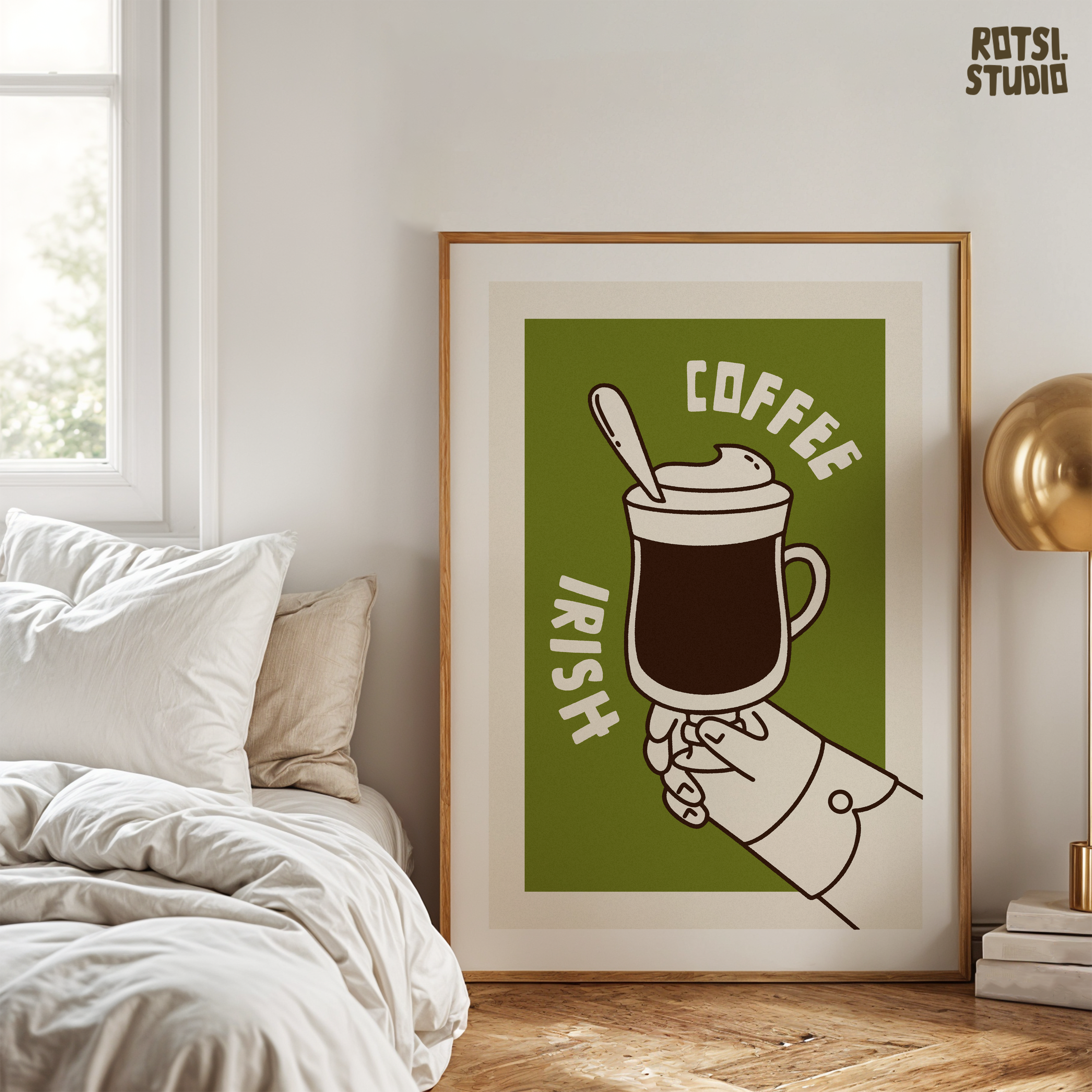 Irish Coffee Wall Art Print , Vintage Coffee Poster