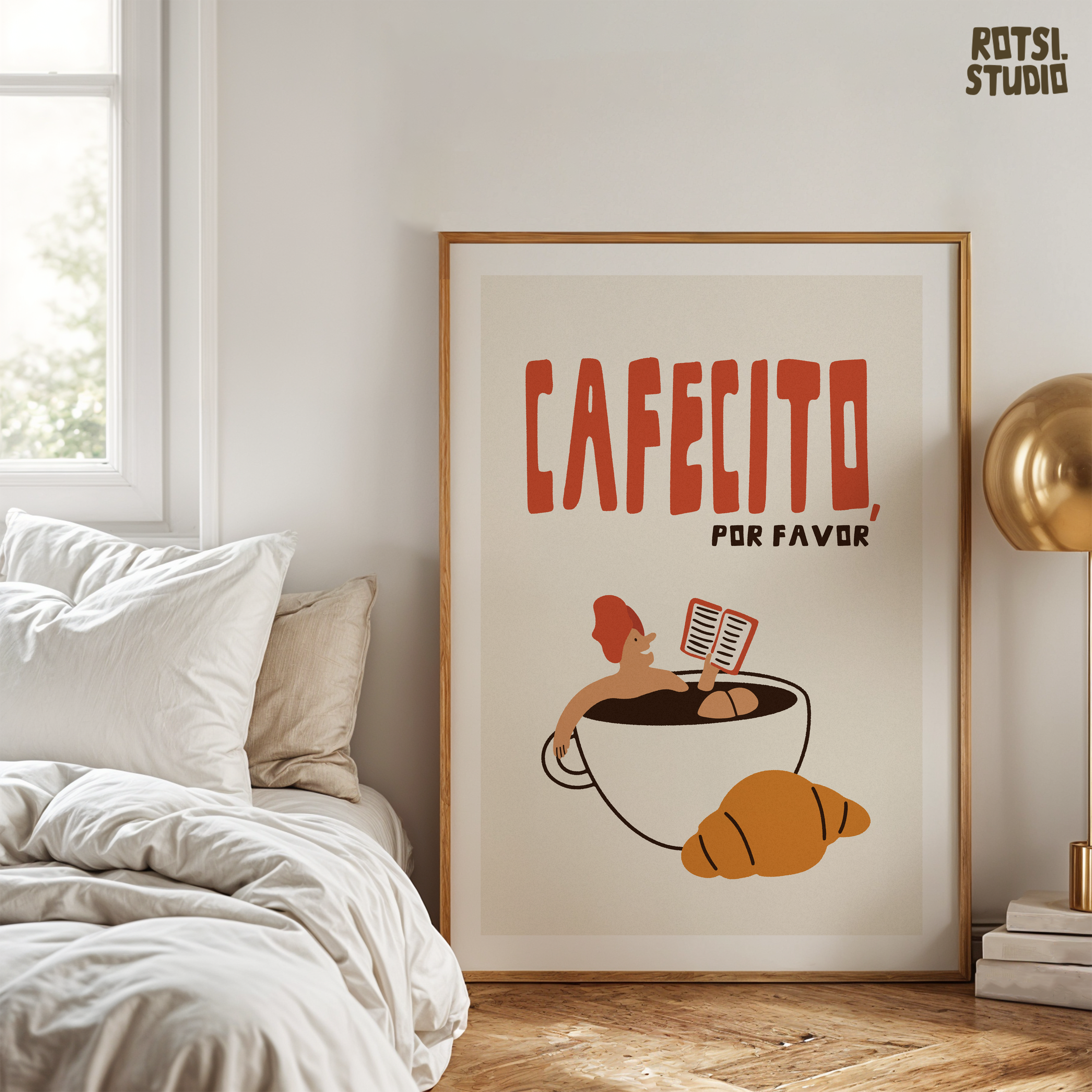 Cafecito Kitchen Print: Latina Coffee Quote Art