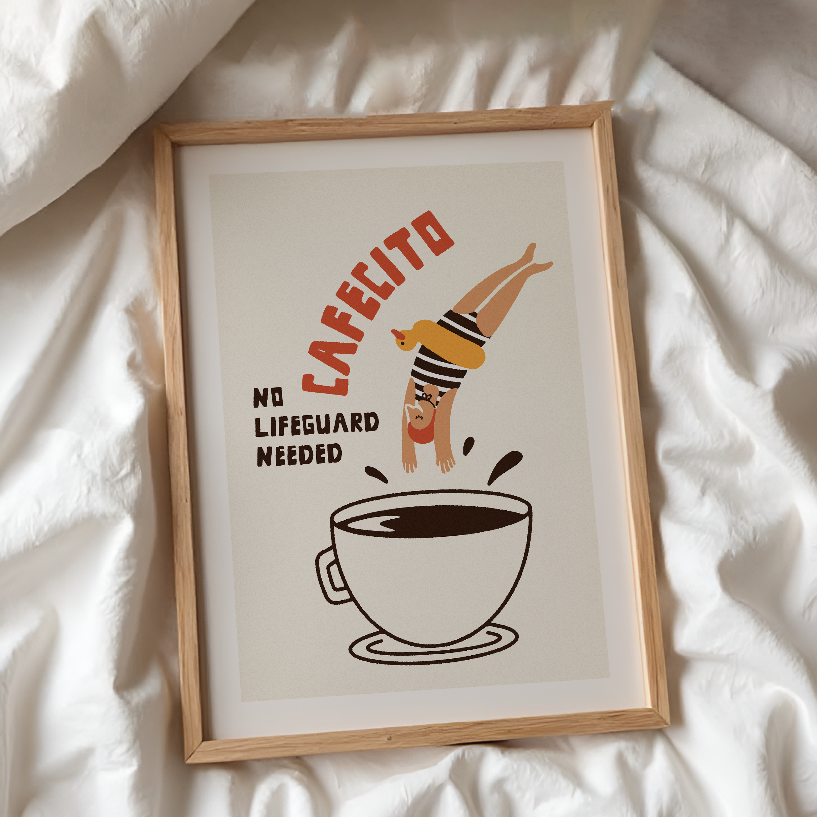 Cafecito Art Print: Retro Coffee Bar Decor