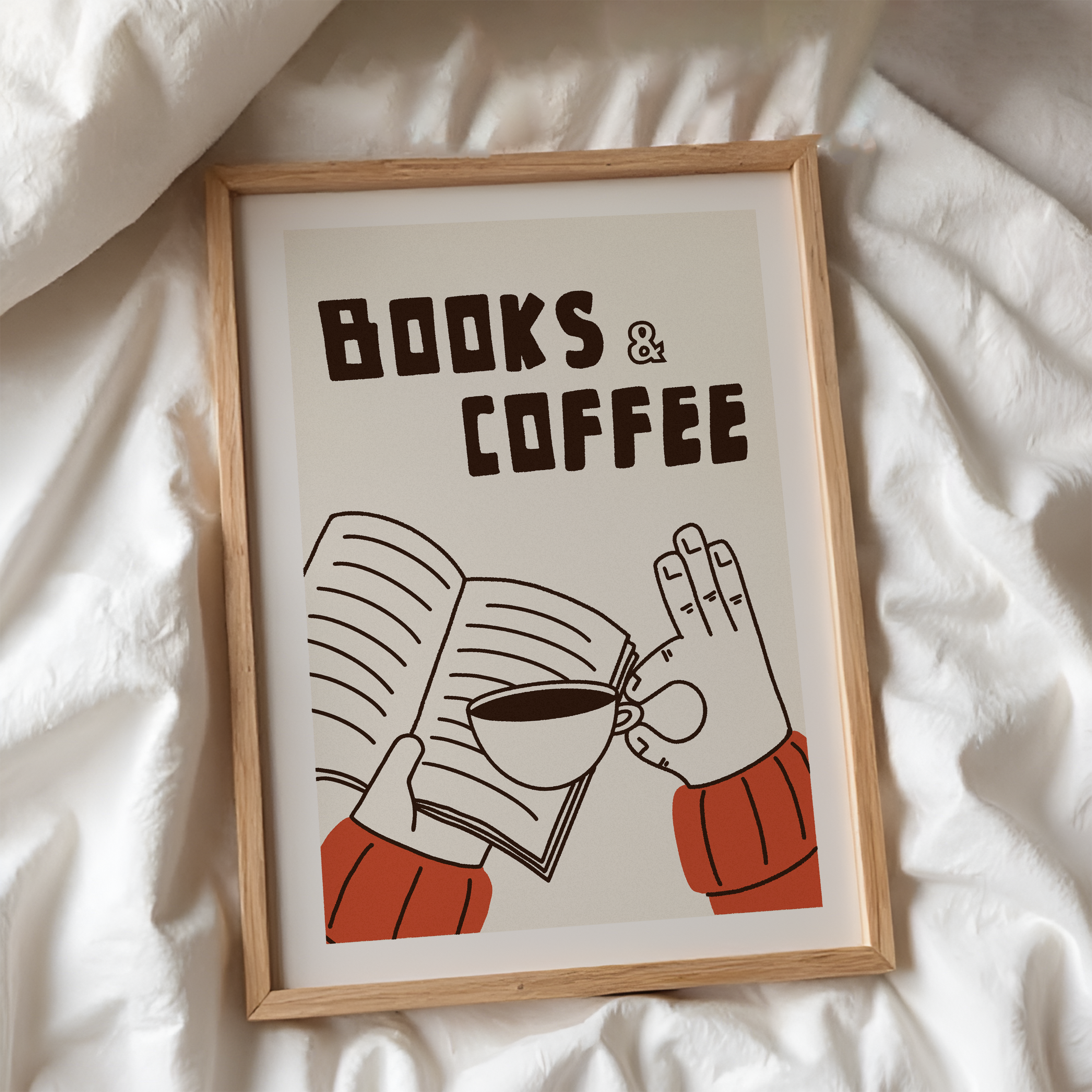 Books and Coffee Print: Reading Nook