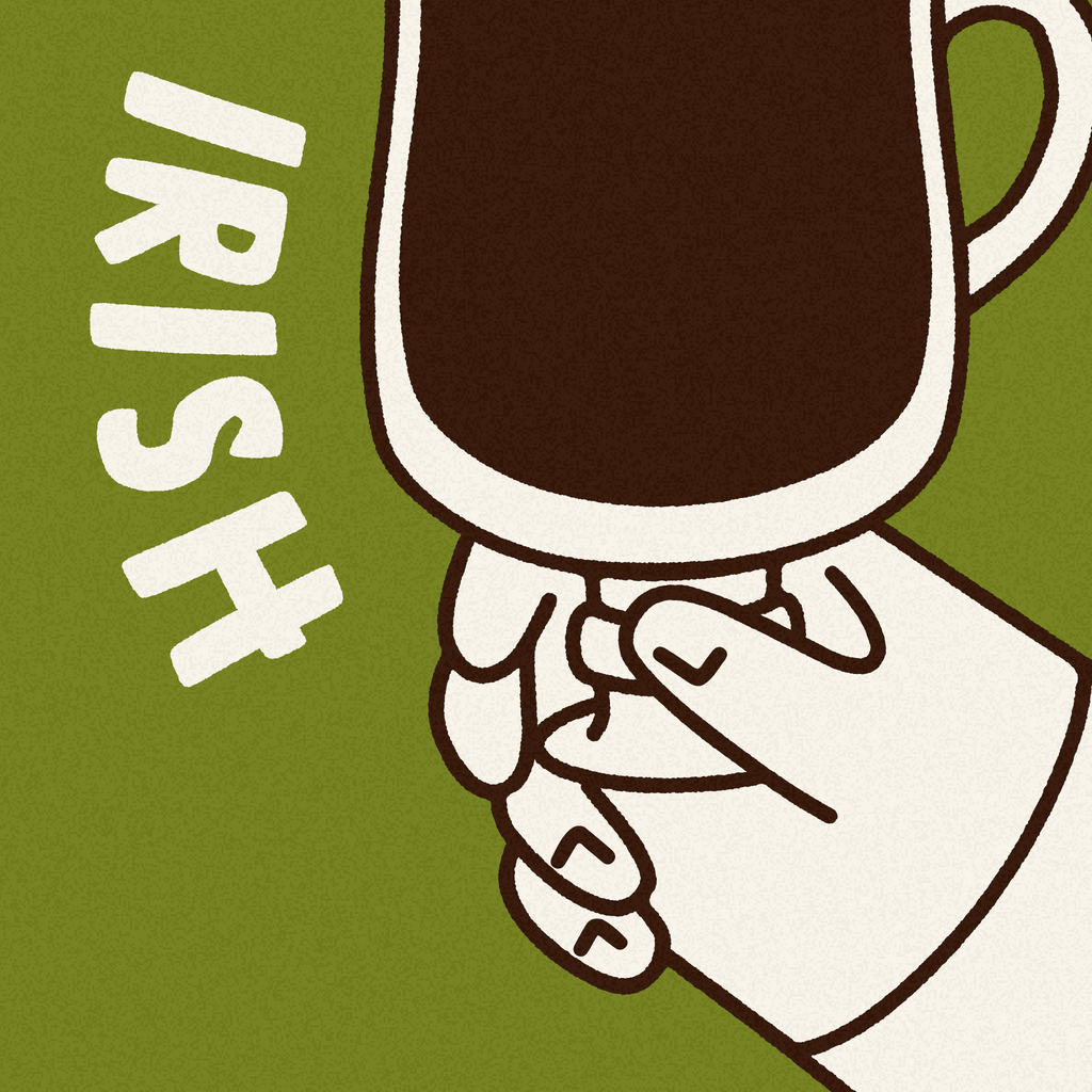 Irish Coffee Wall Art Print , Vintage Coffee Poster
