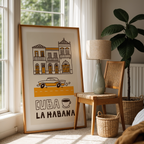 Cuba La Habana Wall Art Print, Vintage Travel Poster