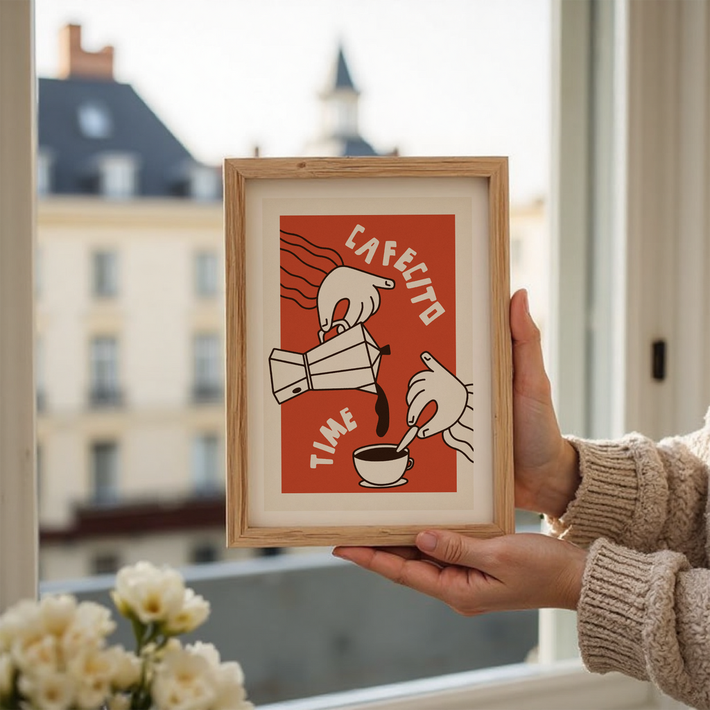 Cafecito Art Print: Latin Coffee Culture Poster