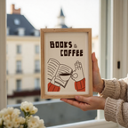 Books and Coffee Print: Reading Nook