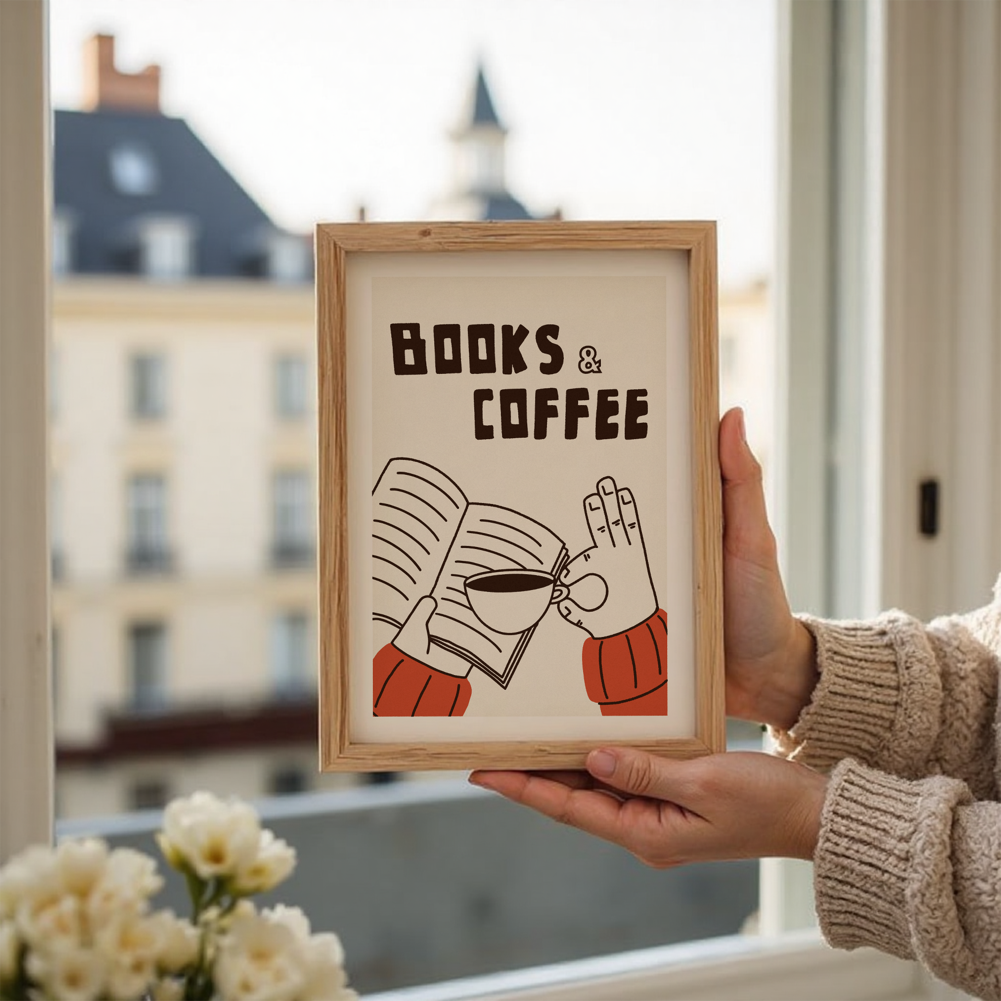 Books and Coffee Print: Reading Nook