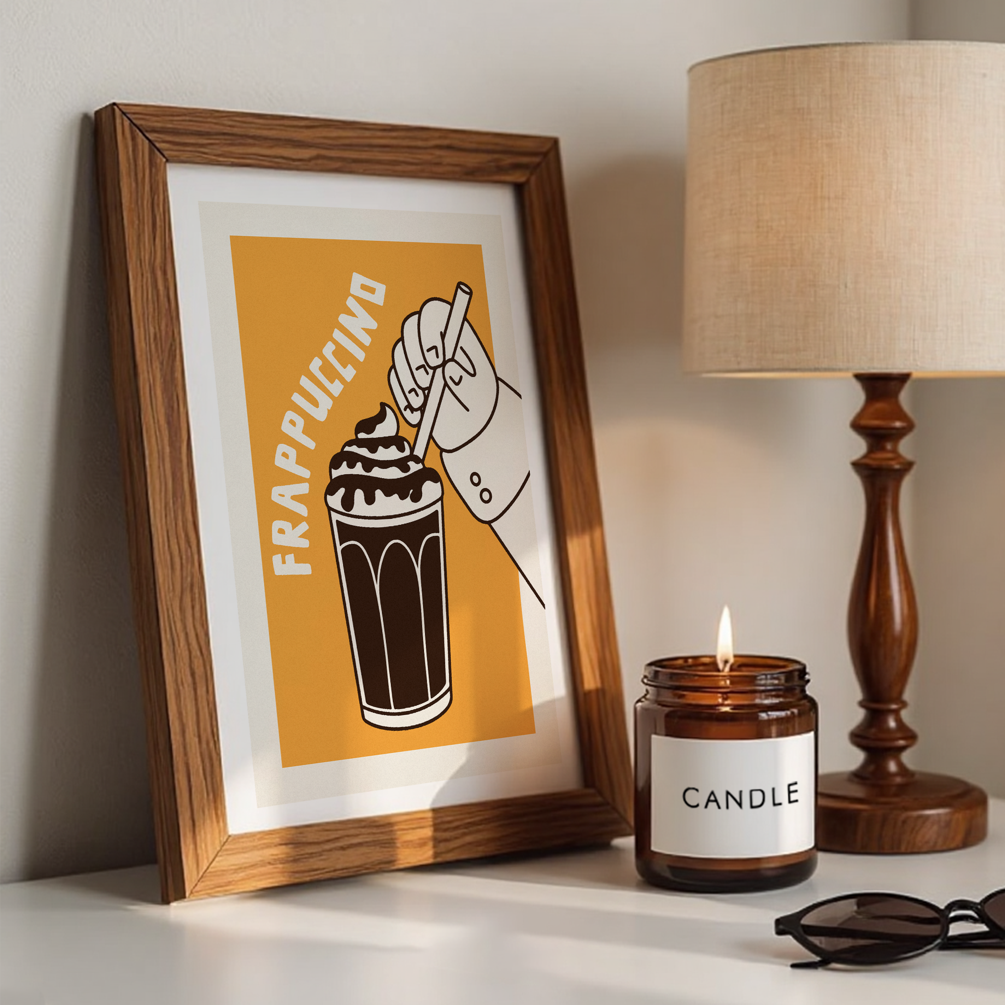 Frappuccino Poster, Coffee Wall Art Print