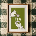 Tea Lover Gift Poster, Minimal Kitchen Decor