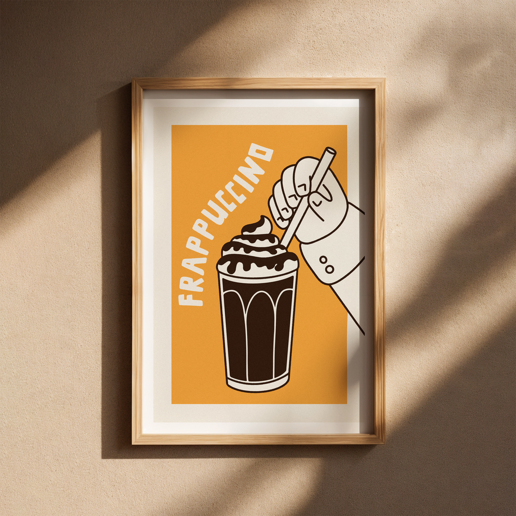 Frappuccino Poster, Coffee Wall Art Print