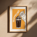 Frappuccino Poster, Coffee Wall Art Print