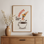 Cafecito Art Print: Retro Coffee Bar Decor