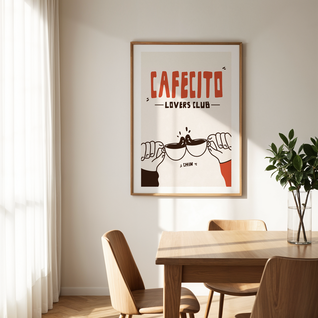 Cafecito Art Print: Latino Kitchen Coffee Station Decor